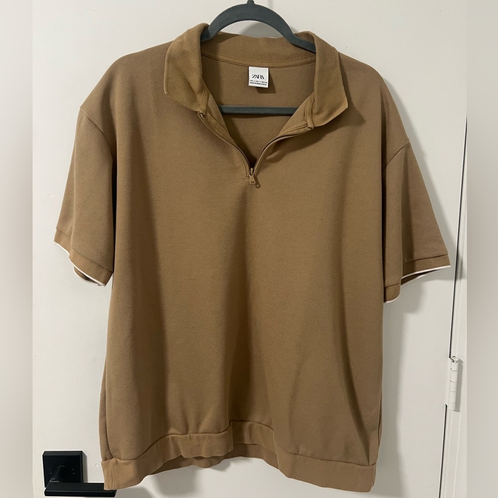 Zara Tan Polo Shirt for Men